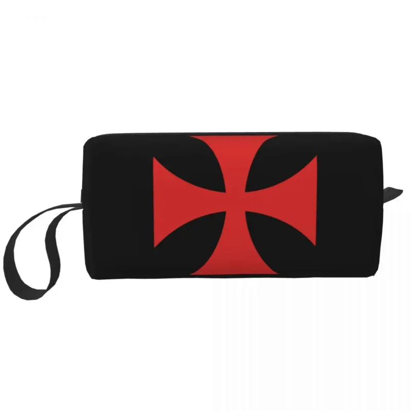 

Red Templar Cross Knights Travel Cosmetic Bag for Women Makeup Toiletry Organizer Ladies Beauty Storage Bags Dopp Kit Case Box