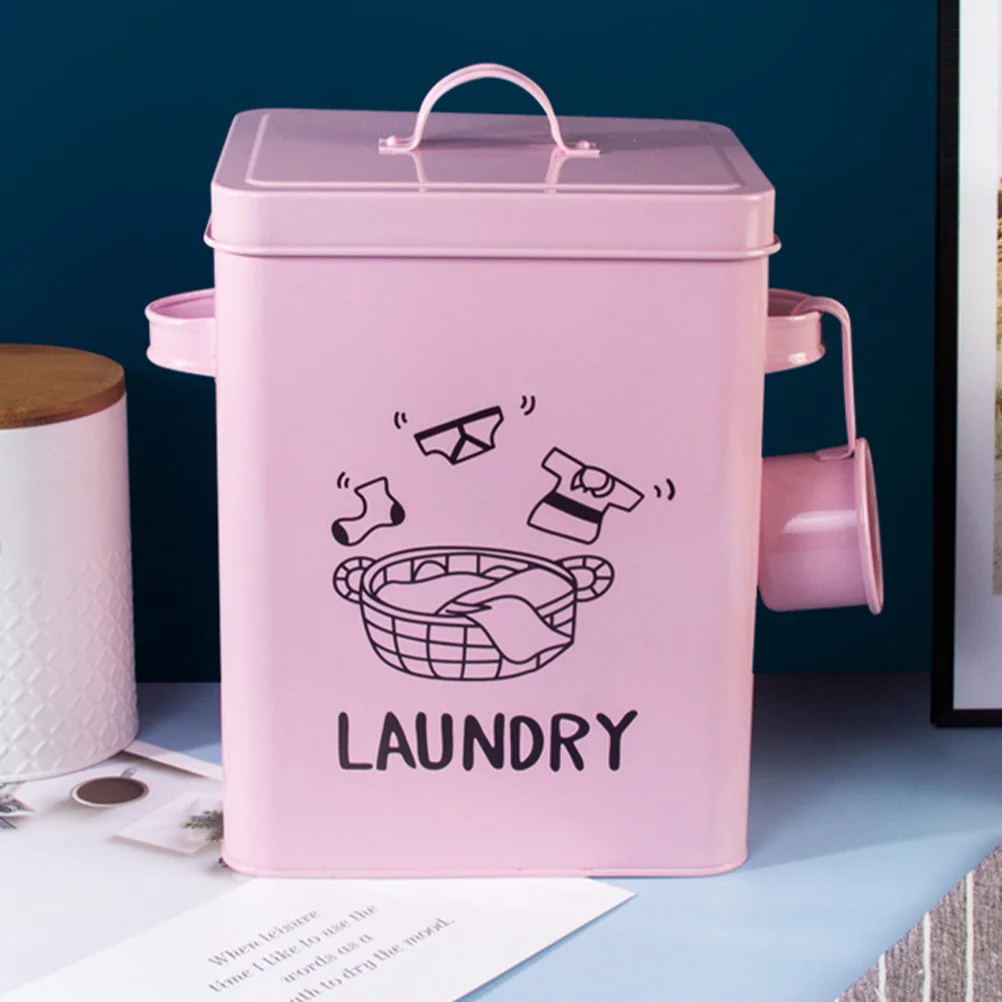 

Farmhouse Metal Laundry Detergent Holder Laundry Powder Container Storage Tin Box Dryer Sheets Holder for Laundry Room