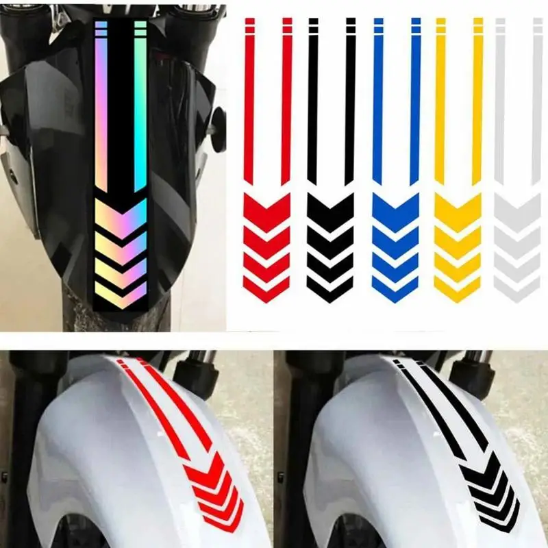 Motorcycle Fender Sticker Reflective Arrow Line Warning Car Stickers Fashion Personality Decoration Electric Car Sticker retrofitting reflective stickers dotted line luminous stickers suitable for motorcycle body helmets creative personality