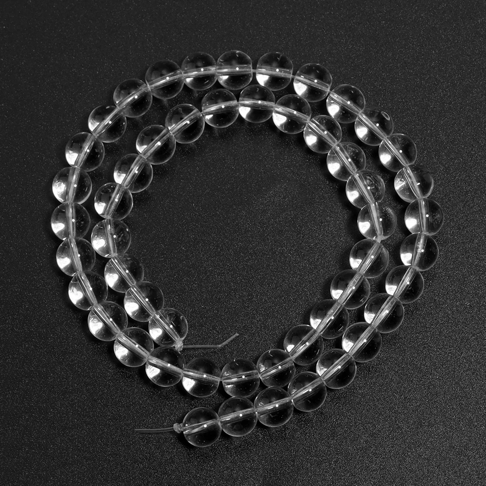 4 6 8 10 12 mm klare Glasperlen glatt transparent rund lose Distanzperlen für DIY Schmuckherstellung Armband Halskette Zubehör – Detail 9