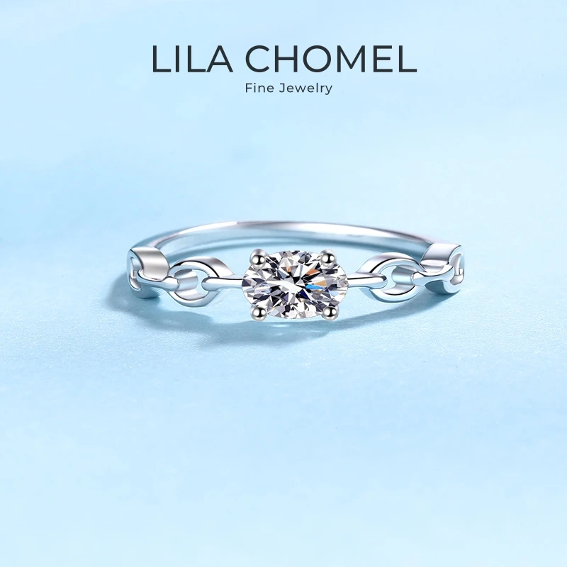 Women Engagement 18K White Gold Wedding Band 0.5CT Moissanite Diamond Birthday Gift PT950 Platinum Girl Friend Valentine's Day 1