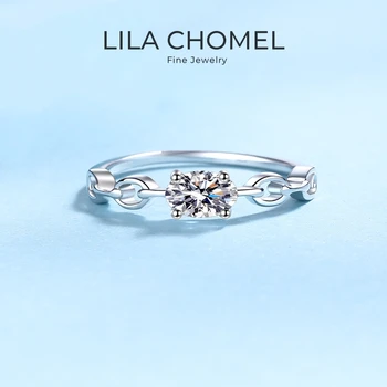 Women Engagement 18K White Gold Wedding Band 0.5CT Moissanite Diamond Birthday Gift PT950 Platinum Girl Friend Valentine's Day 1