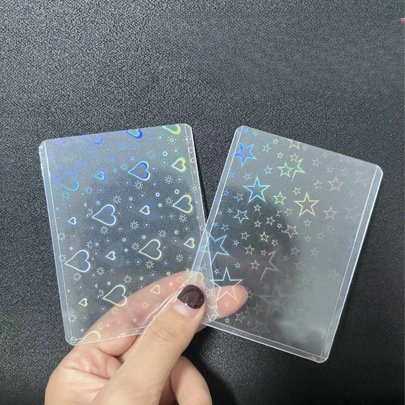 Card Protector B8 Hard Cover Star Heart Sleeves For Holo Postcards Top Load Films Photocard Game Cards 10pcs/Pack