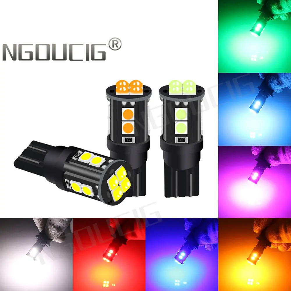 

NGOUCIG 1x T10 Super Bright Led Bulb WY5W 194 3030 Interior License Plate Dome W5W Parking Door Signal Lamp Car Indicator Light