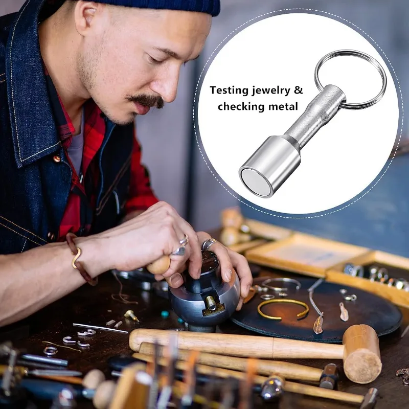 10/1PCS Strong Metal Magnet Keychain Neodymium Magnetic Clasps for Necklace Keychain Travel Office Magnet Ring Portable Tool