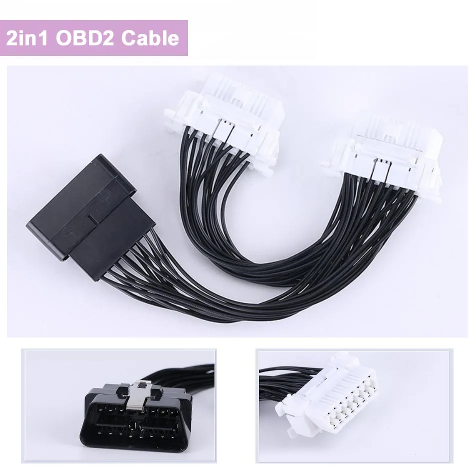 15Cm One Tow Two Obd Adapter Obd2 16Pin Extend Cable Automotive Obd2 16-Pin Electronic Wire Maschio A 2 Femmina Connettore Di Estensione