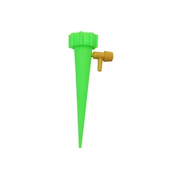 Dual Pack Self - Watering Plant Spikes with Adjustable Flow Valve for Indoor and Outdoor Use (2pcs green)