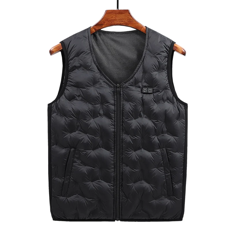 Down Heating Vest Men's And Women's Winter Usb Heating White Duck Vest 10-zone Dual Control Intelligent Ski Heating Vest Jacket