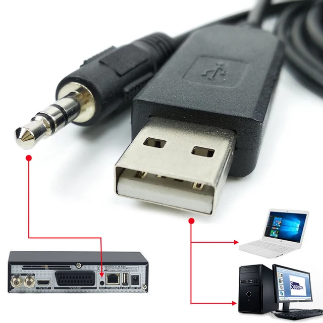 Cp2102 Usb Rs232 To Aux 3.5 Plug For Freesat V8 Decoder Skyset