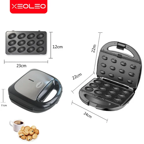 XEOLEO 전기 와플 메이커 그릴 샌드위치 케이크 와플 기계, 주방 가전 멀티 베이커 아침 식사 기계, 6 인 1 4