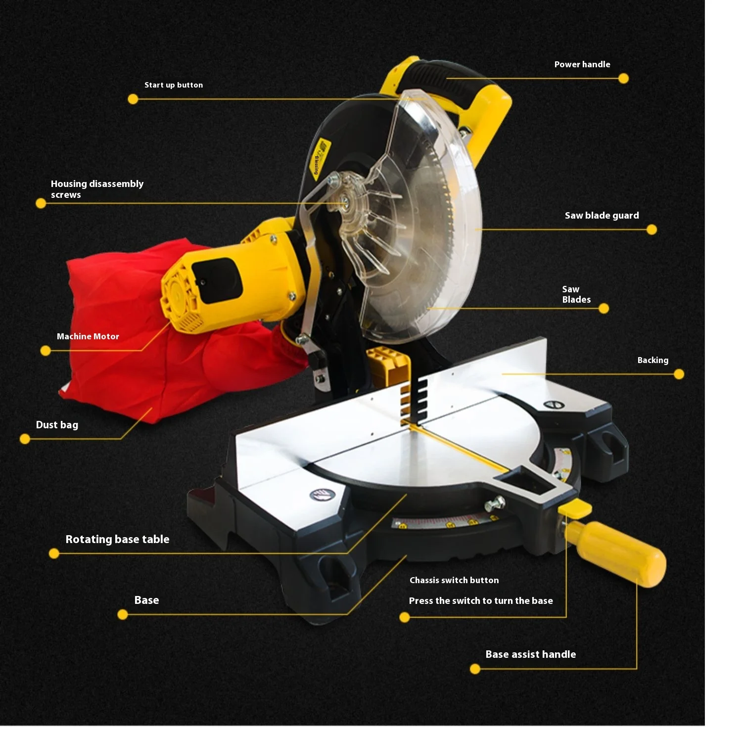 Multi-functional Table Saw Brushless Silent Woodworking Saw Industry Floor Installation Dustfree Woodworking Cut Machine