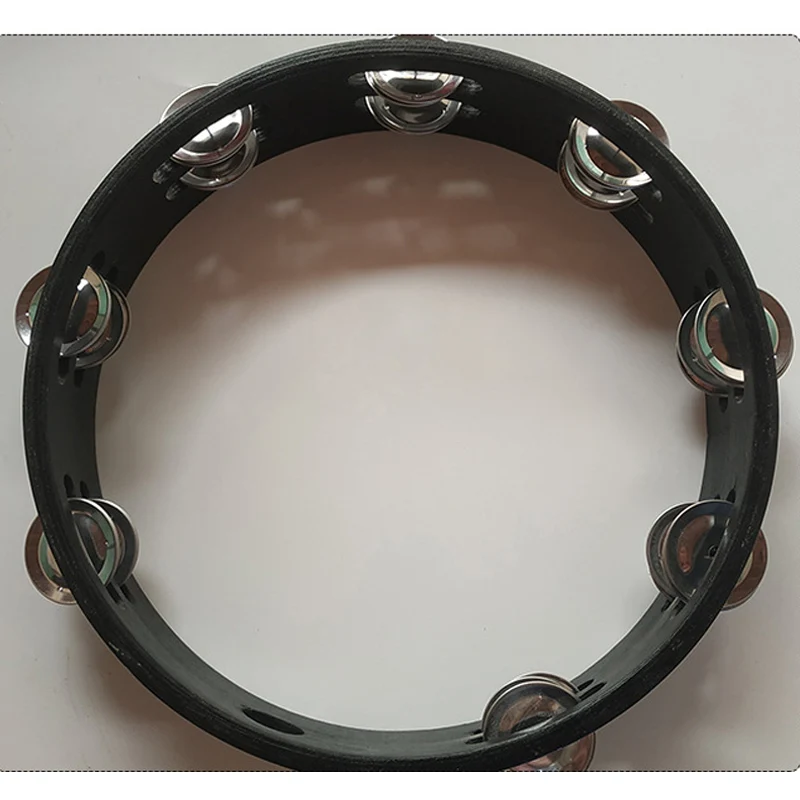Musical Tambourine Drum Round Percussion Jingles Portable for Children Performance