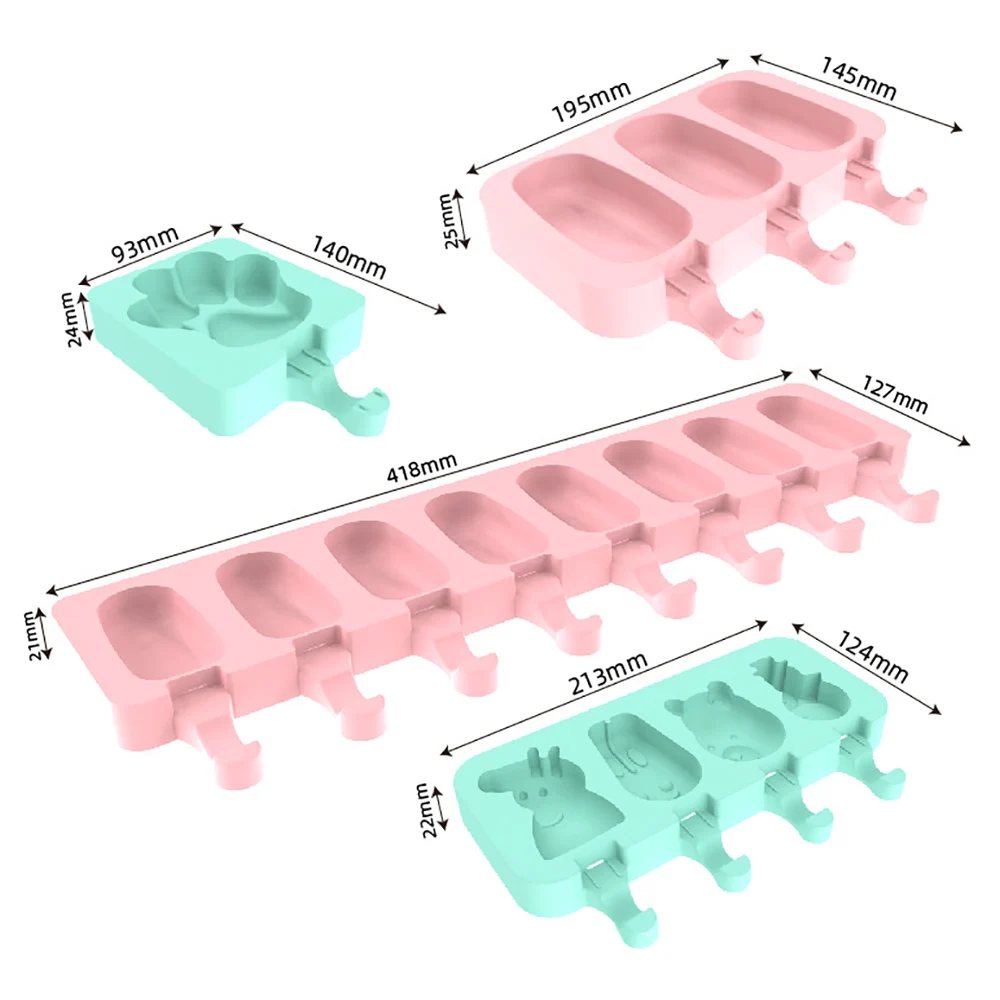 Silicone 8/4/3 Hole Silicone Mold Ice Cream Mold Popsicle Molds DIY Ice Cream Mould Pop Maker Mould Tray, ice mold,ice cream molds