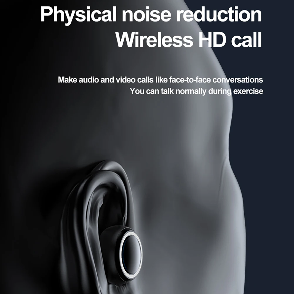 T10 Wireless Headset Noise Canceling Waterproof Earphones LED Lighting Stereo HIFI Single Headphone for Phones Laptop Tablet