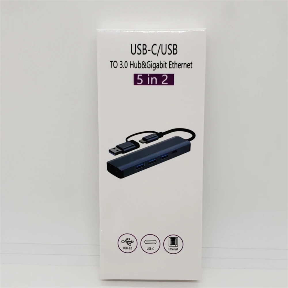 Hub USB 3.0 E USB C A Ethernet - 5 In 1 Con 3 Porte USB E RJ45 Gigabit - Foto 10