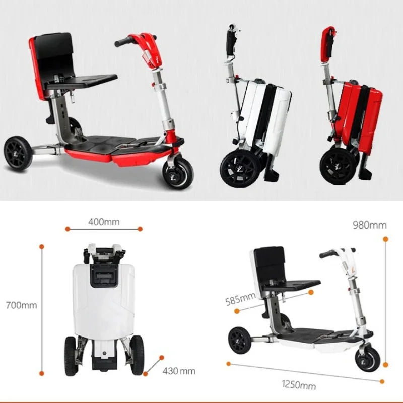 portable disability electric adult scooters motorcycle car with seat 3 wheel scooter Electric tricycle luggage travel scooters