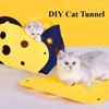 1PC Cat Tunnels Bed Foldable Pet Tunnel Tube Bed with Holes DIY Cats Play Mat Cat Activity Rug Toy for Interactive 4