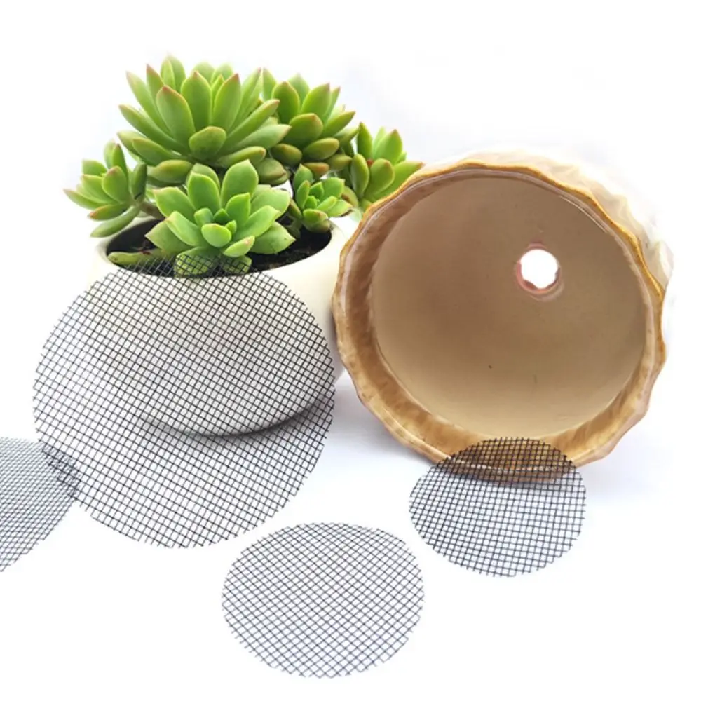 

100pcs Multipurpose Round Insect Proof Garden Supplies Breathable Gardening Tool Mesh Sheet Flower Pot Gasket Screen Mat