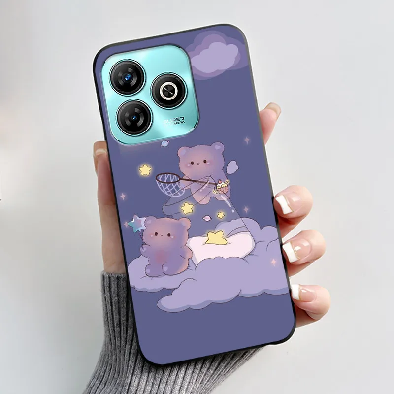 Aesthetic Cute Cat Black Shockproof Silicone Back Cover