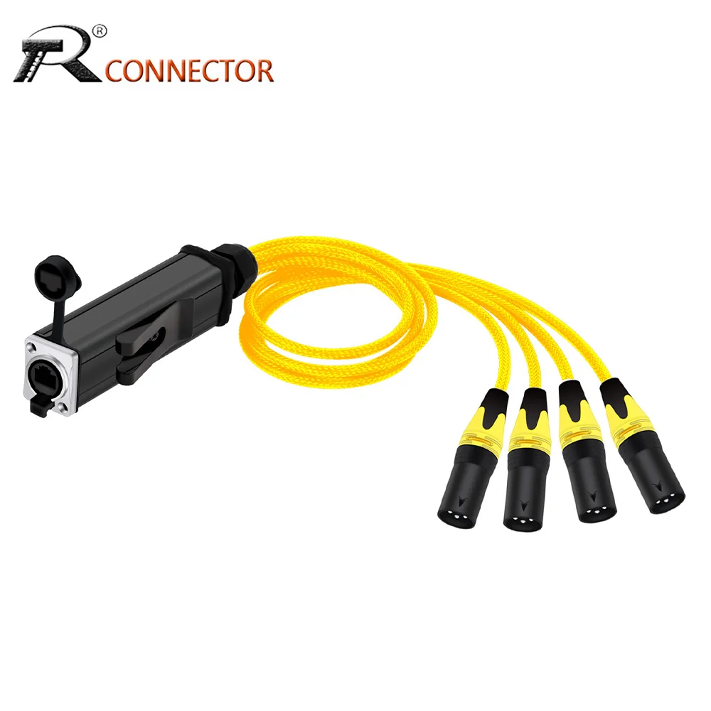 para Cabo de Extensão de Áudio Canais Pinos Xlr Conector Macho Fêmea Rede Multi para Iluminação de Palco Rj45