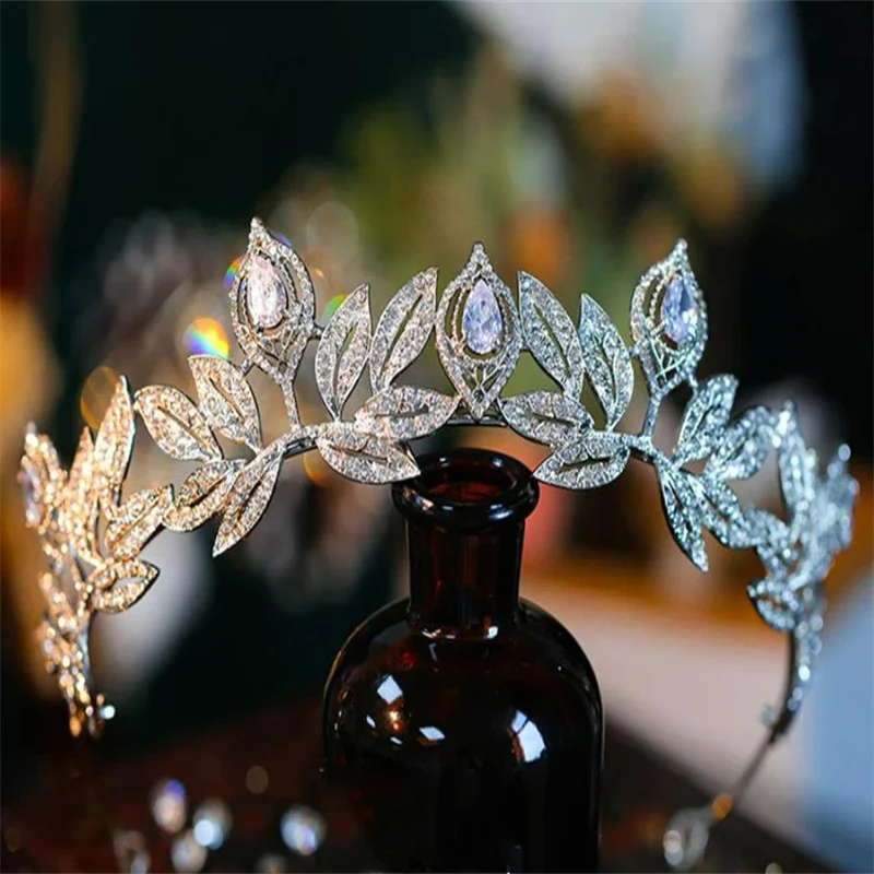 Bride Crown Zircon Rhinestone Bridesmaid Tiaras Headband Wedding