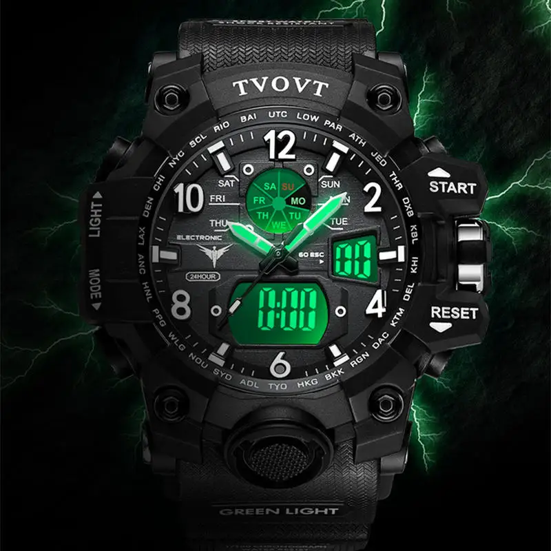 Reloj Digital Watch Japan Sports LED Display Sports OEM Men's Sports Watch Men's Chronograph Waterproof Clock Relogio Masculino