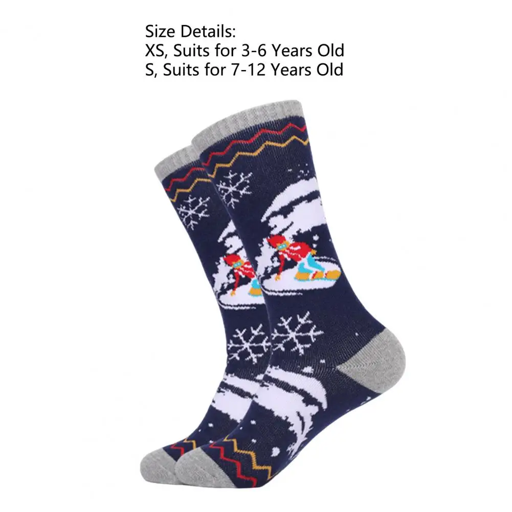 1Pair Children Ski Socks Non-Slip Cuff High Elastic Keep Warm Thermal Socks Boys Girls Thick Warm Snowboarding for Winter