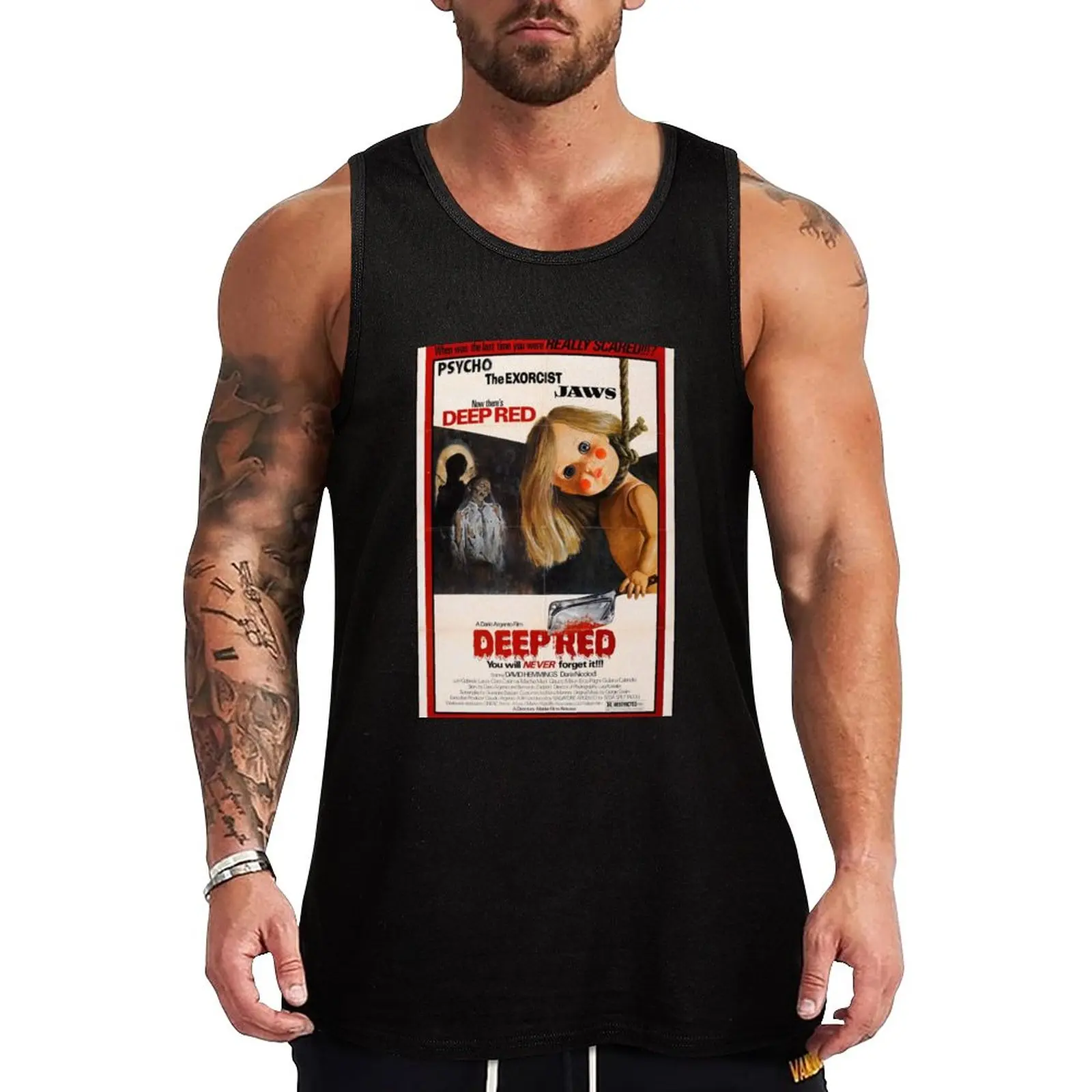 

New Deep Red vintage Tank Top t-shirt for man sleeveless man shirts cool things cute tops