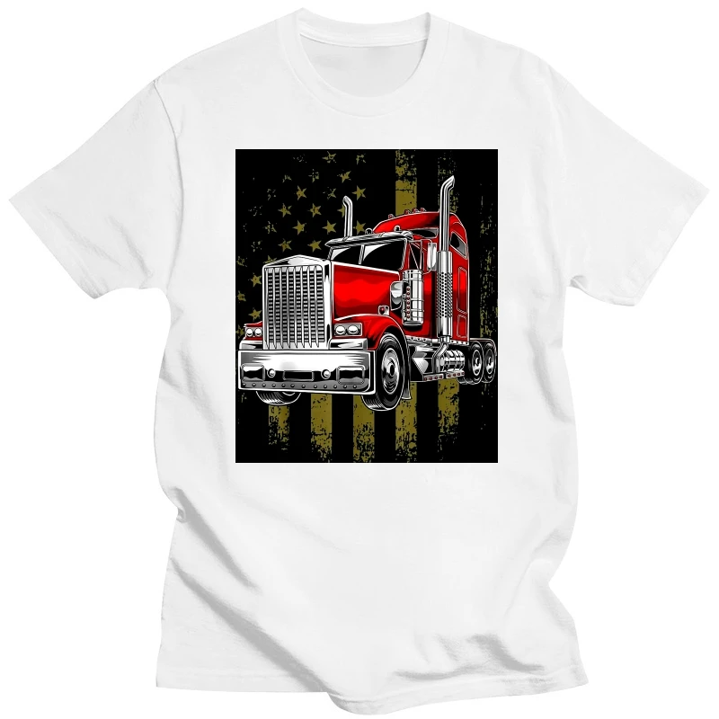 Regalo Creativo Patriotic Truck Driver American Flag Shirt Trucker Gifts Men Slim Fit Camisa Top T-Shirt Top Shirt For Men Funny