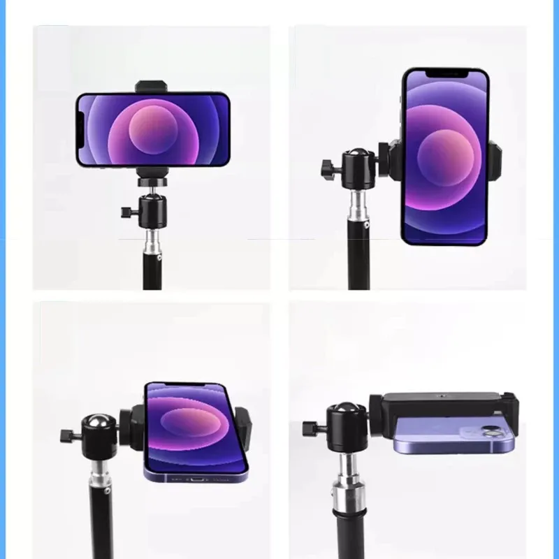 셀렌스 유니버설 휴대폰 클립 브래킷 홀더 360도 회전 1/4 나사 볼헤드 삼각대 스탠드 모노포드 라이브 사진 브이로그용