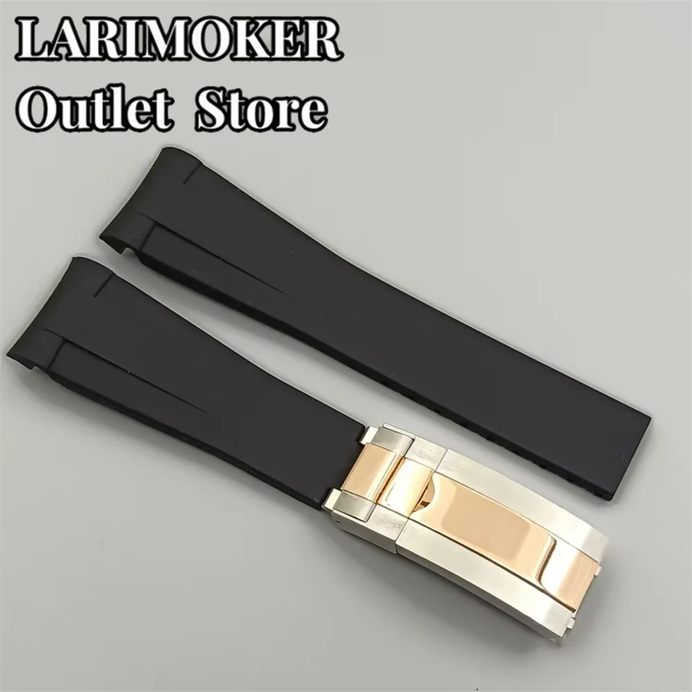 20mm Multi-Color Rubber Watch Strap with Stainless Steel Buckle