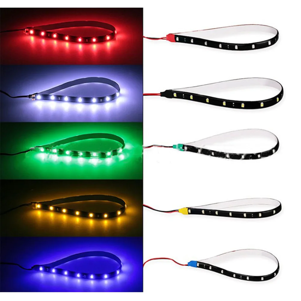 LED Car Lights 60CM LED Strip Lights 1210 SMD 30 LED Car Strip Holiday Light Flexible Decorative Lamp Tape 12V