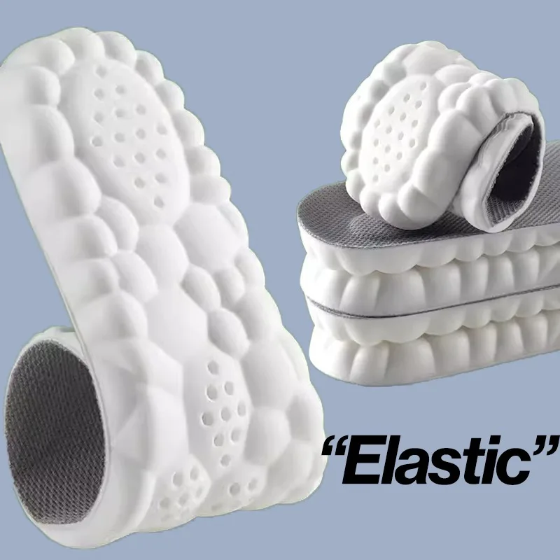 High Elasticity Latex Insoles Super Soft 4D Latex Sport Insoles Pads Anti-shock Deodorant Arch Support Insert Insole Cushion Pad for Shoe Insoles Orthopedic Insoles