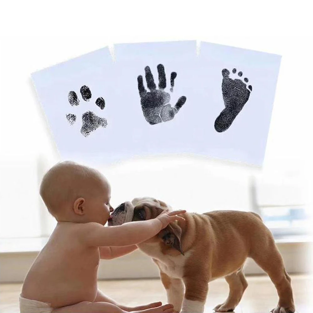 Safe Non-Toxic Easy to Clean Newborn DIY Hand and Foot Print Ink Pad Set Pet Paw Print Children's Souvenir Gift ink pads hand and footprint kit pet footprint pads