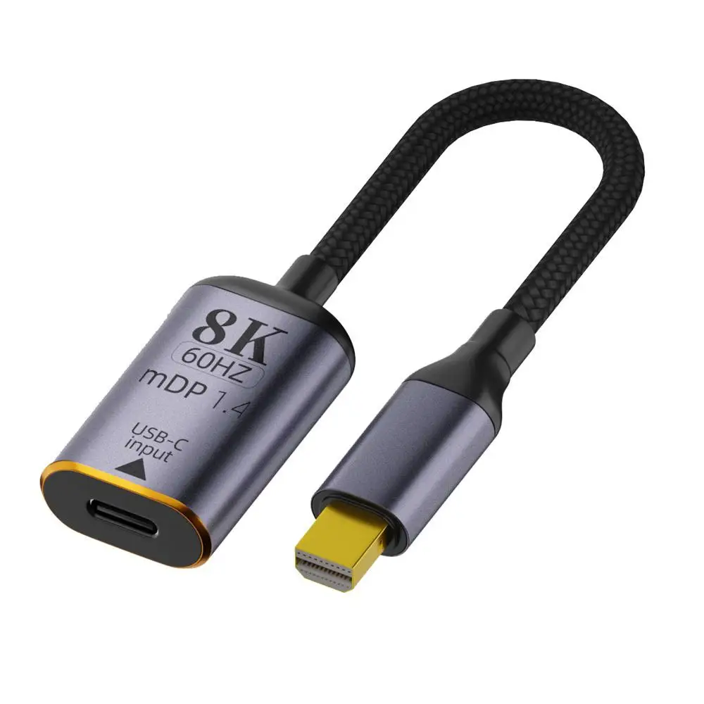 노트북 TV용 프리미엄 HDMI 호환 USB-C 비디오 어댑터, C타입 DP/미니 DP 변환기, 수-암, 8K 60Hz
