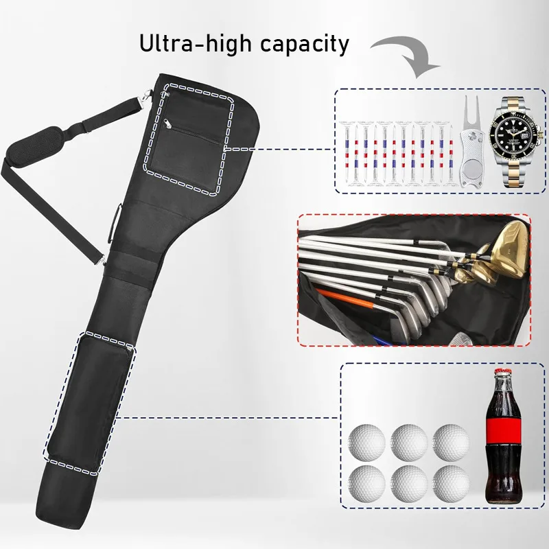 Golf Sunday Bag Golf Club Bag Mini Golf Bag Training Practice Golf Bag Travel Case Foldable