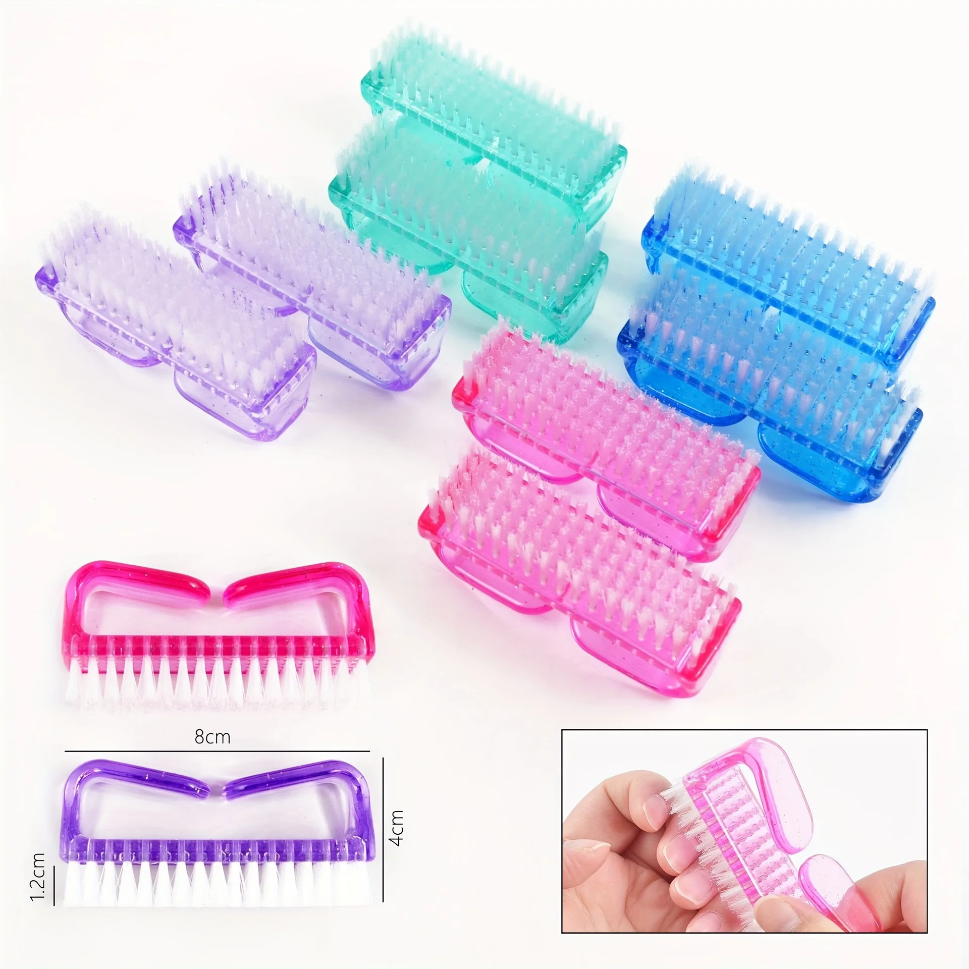 Cleaning Nail Brush Tools File Nail Art Manicure Pedicure Soft Remove Dust Plastic Dust Cleaning Brushes 4