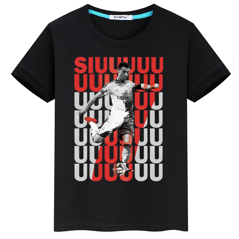 

Ronaldo printed boys short-sleeved children's T-shirt boys casual tops personality children's clothing