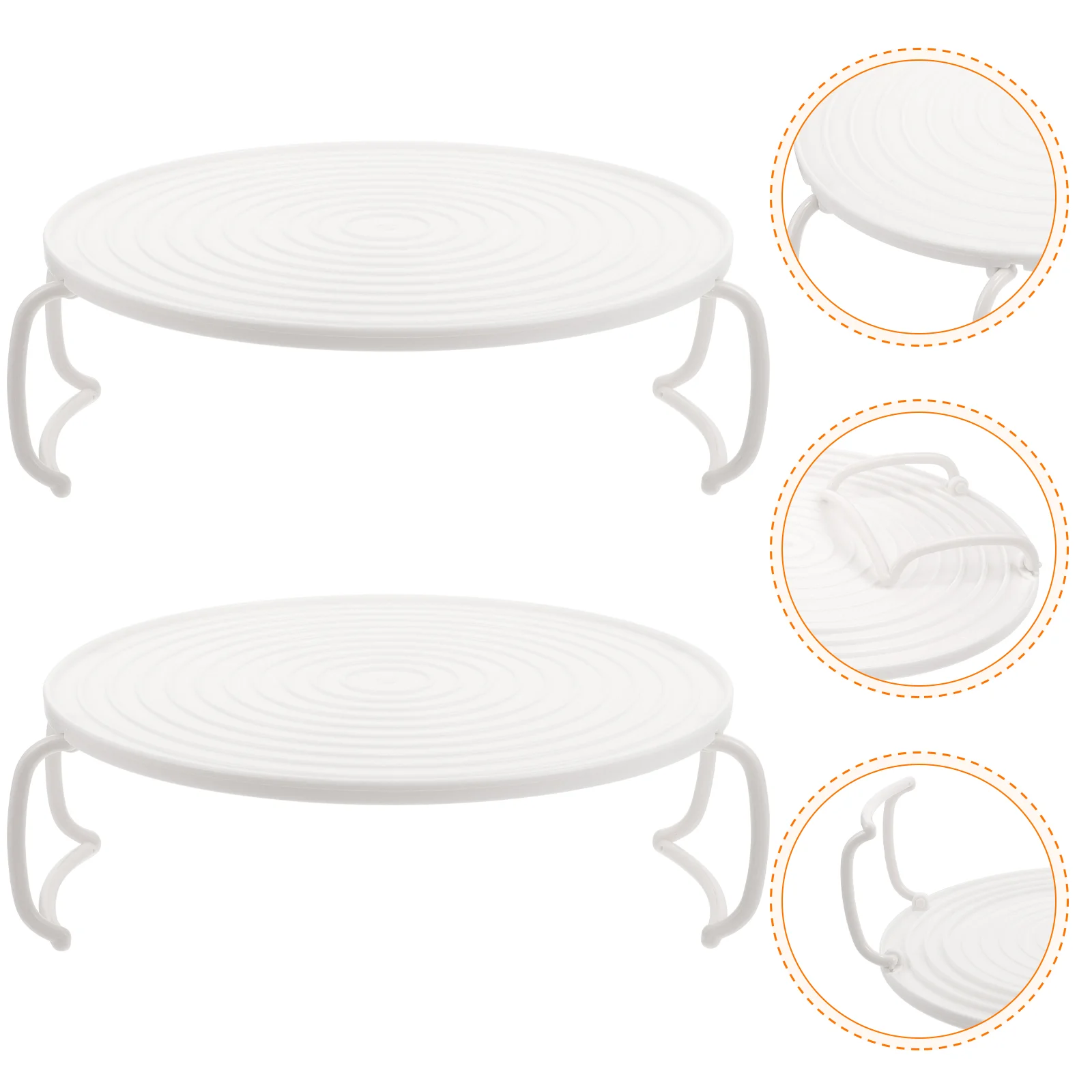 

2pcs Rouded Mircrowave Oven Rack Layered Steaming Tray Kitchen Accessory