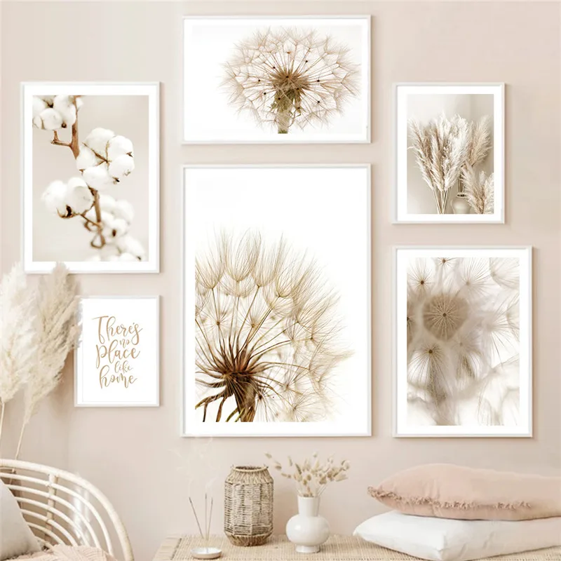 

Beige Grass Dandelion Beach Landscape Canvas Painting Plant Wall Art Poster and Prints Living Room Decoration Home Decor Picture