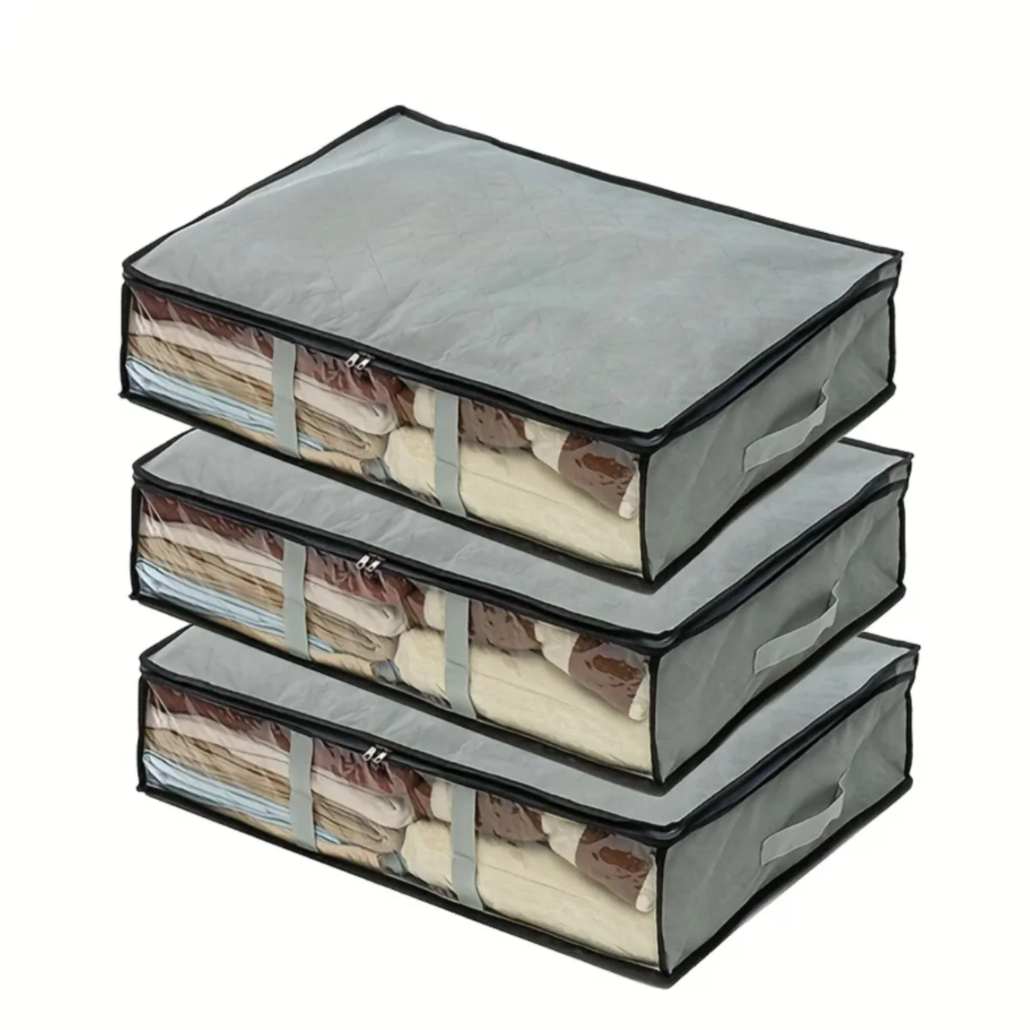1pc Foldable Under Bed Container with Handles-Space Saving Organizer Comforters,, Clothing,Toys-40L Capacity