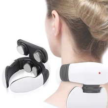 

Smart 4D Magnetic Pulse Heated Electric Shoulder Neck Massager Fatigue Pain Relief Cervical Massage with Remote Control