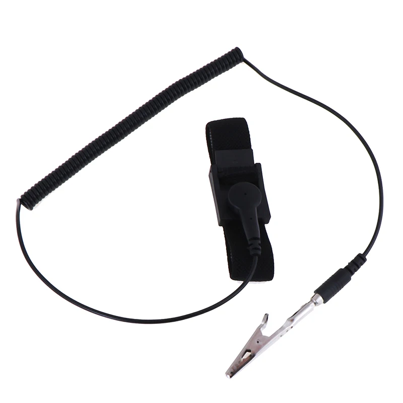 Anti Static Bracelet Adjustable Anti Static Bracelet Electrostatic ESD Discharge Cable Wrist Band Strap Hand Grounding Wire Cordless Wireless Clip