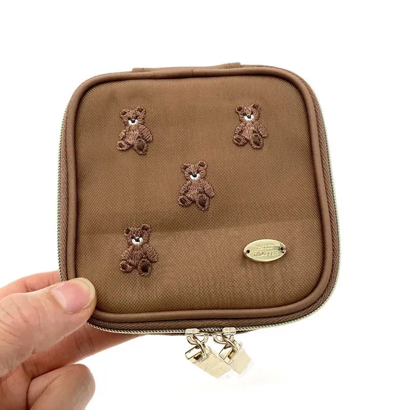 Fashion Small Bag Embroidered Mesh Cherry Bear Star Letter Square Storage Bag Women's Makeup Bag Mini Jewelry Box