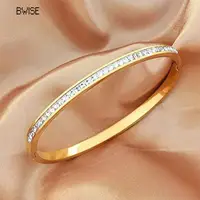 Bwise Ins Style Stainless Steel Bracelet Jewelry Inlaid Cubic Zircon Bracelet Bangles for Women Waterproof Trendy Christmas Gift 2