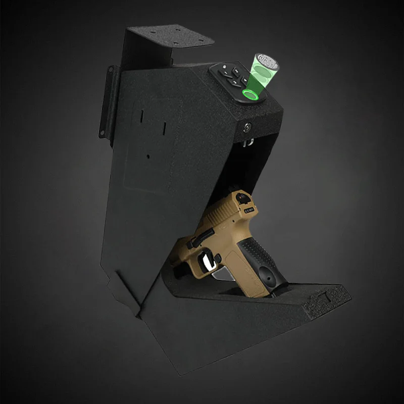 

Biometric Handgun Safe, Quick Access Handgun Safe Lock Box for Home Fingerprint Hand Gun Safe Biometric/Keypad/Key Silent Mode