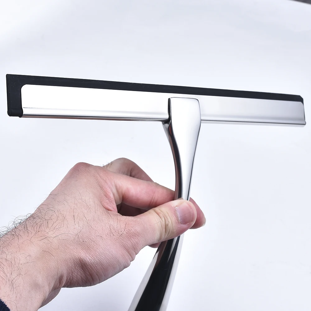 Window Wiper Silicone Rubber Shower Squeegee Blade with Suction Cup Hook Door Hanger 10'' 12'' 14'' inch Bathroom Household Tool 5