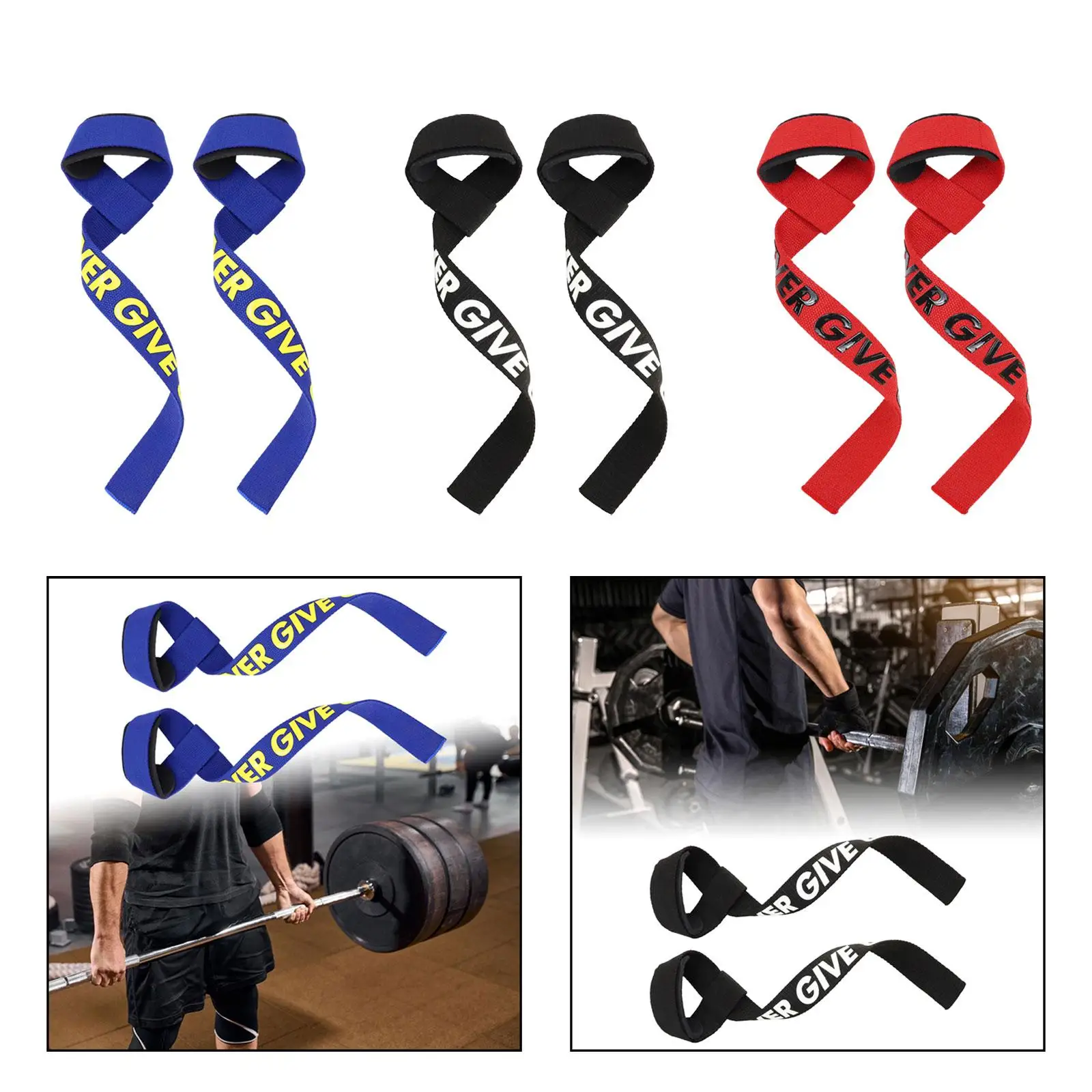 2x Weight Lifting Straps Gym Wrist Wraps for Men Women Weightlifting Wrist Straps Deadlift Straps for Gym Deadlifting Pull up