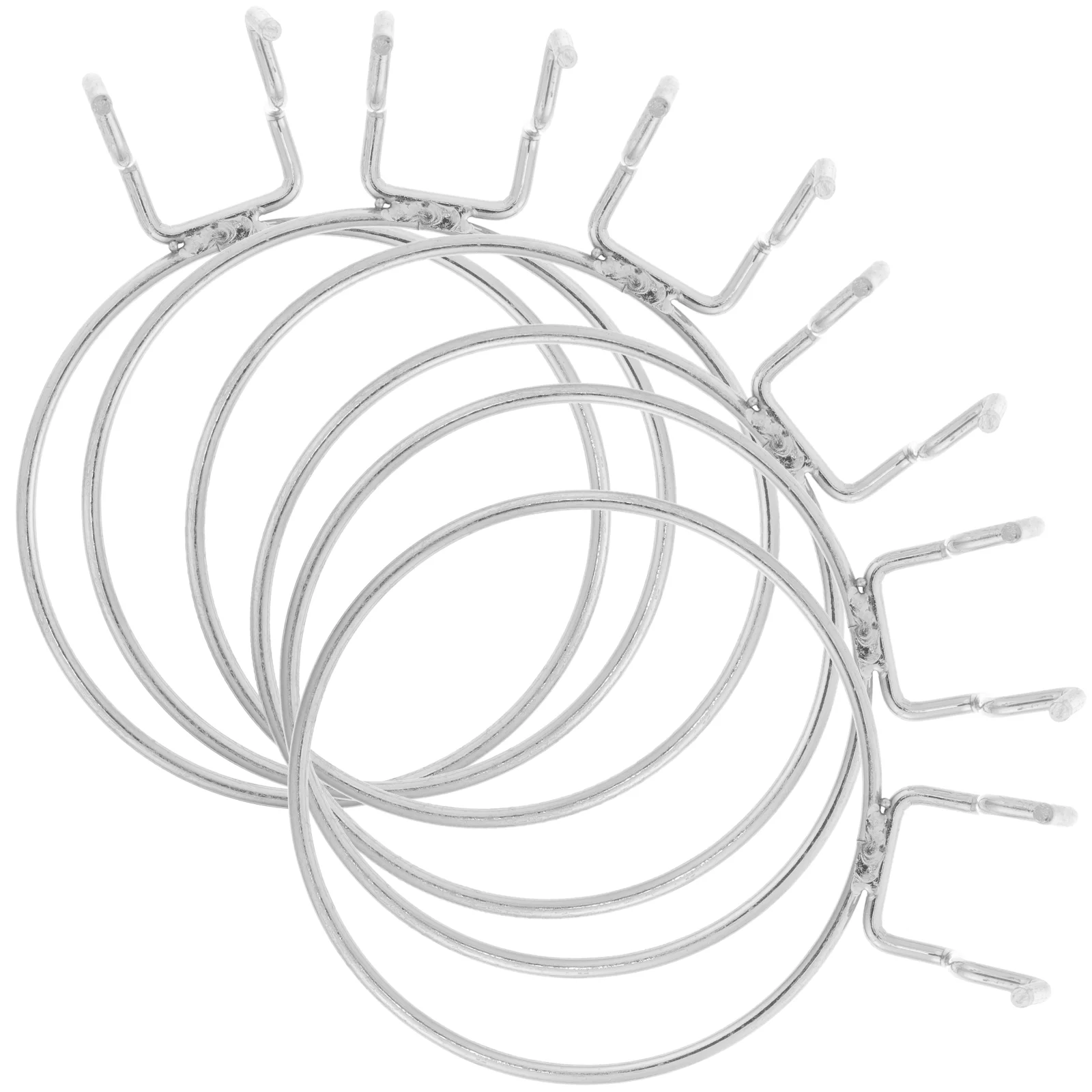 

6 Pcs Pegboard Accessories Nail Stamping Plate Shop Hooks Metal Cup Rings Iron Kits for