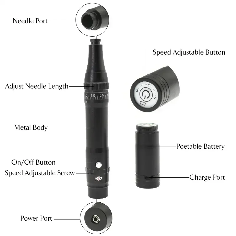 Tattoo Machine kit Eyebrow Lip Microblading Rotary Gun Pmu Wireless Micropigmentation Permanent Makeup Machine Pen with Needle tattoo machine kit